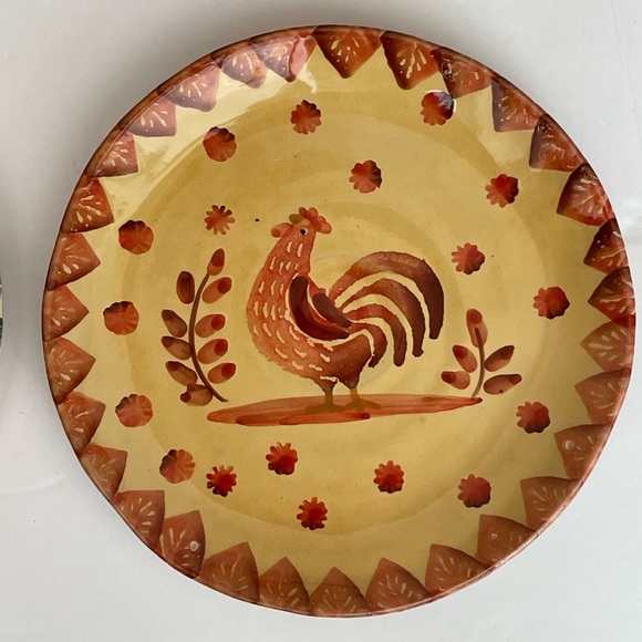 Set of 4 Italian OOAK Hand Painted Dinnerware 8.75” Clay Plates - Picture 2 of 12